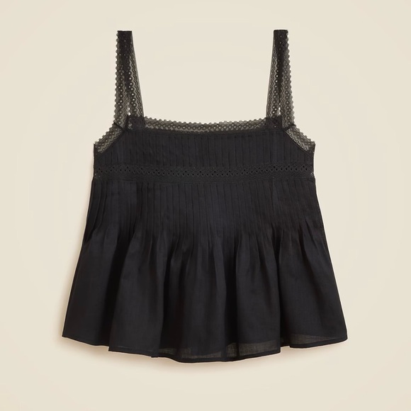 J. Crew Tops - J.Crew Black Lace Trim Top